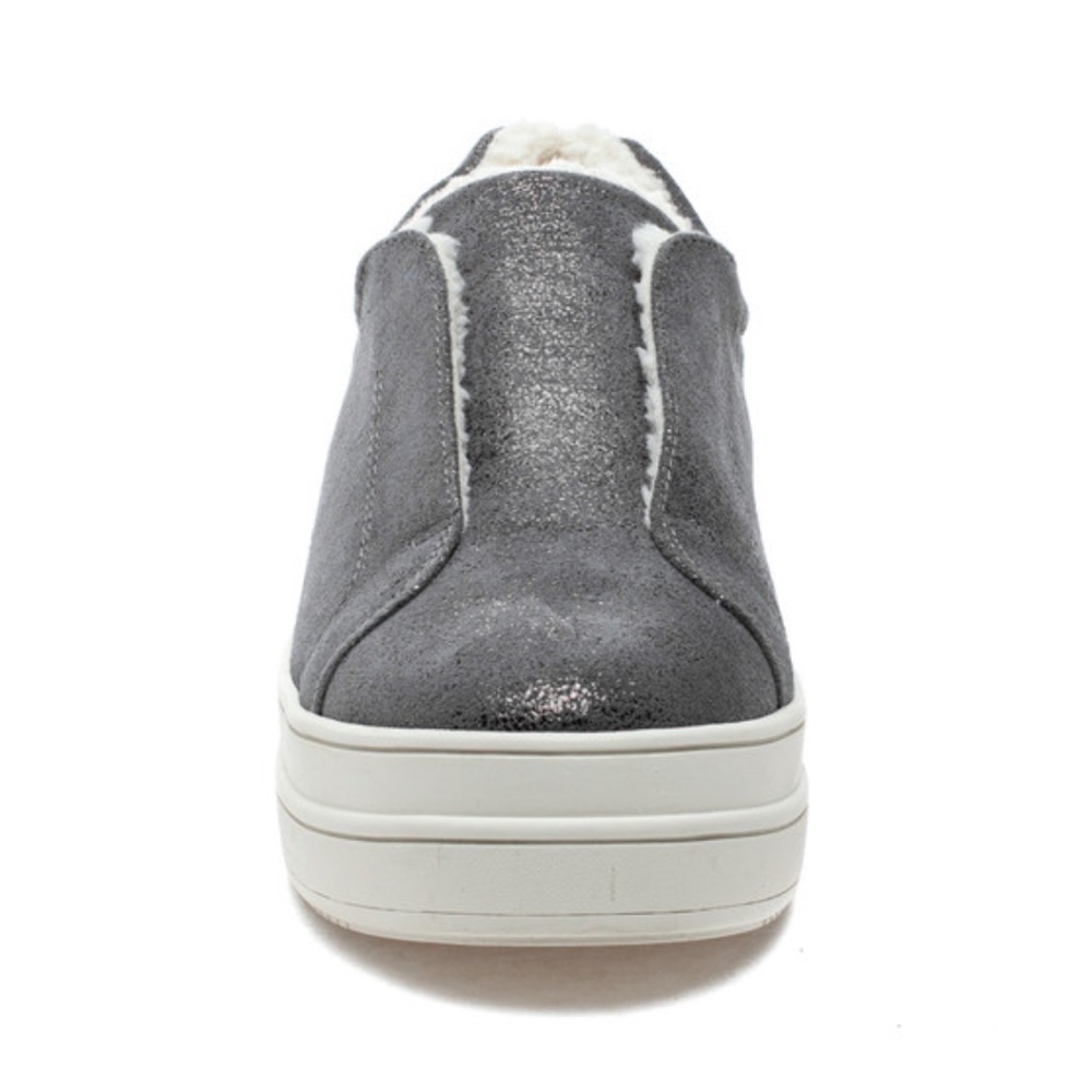 J/Slides Nada Pewter Metallic Leather Sneaker - image 4